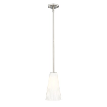 Z-Lite Farrell 1 Light Pendant, 6in. W x 11in. H, Brushed Nickel 3043P6-ROD-BN